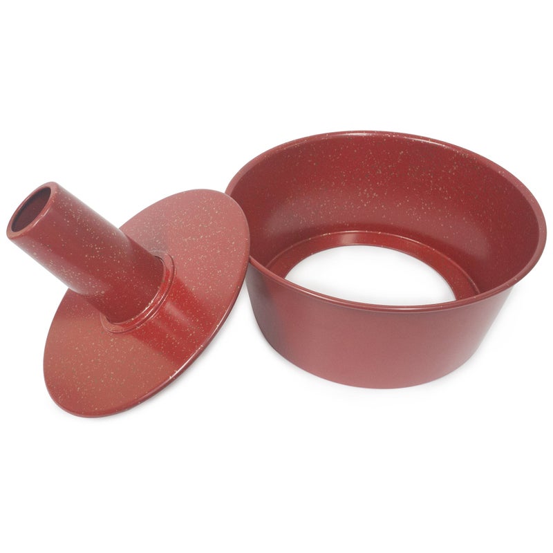 casaWare Angel Food Cake Pan 9.5-inch (15-Cup) Ceramic Coated NonStick (Red - Granite) - Image 4